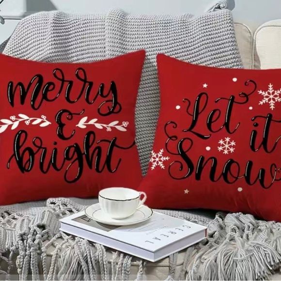 Christmas Pillowcases,17.7x17.7 Inch, Set Of 4, Pillow Inserts Not included B26 - Picture 3 of 4